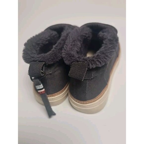Toms Comfort Shoes Womens Size 6.5W Gray Paxton Suede Faux Fur Lined Slip On - Picture 5 of 12